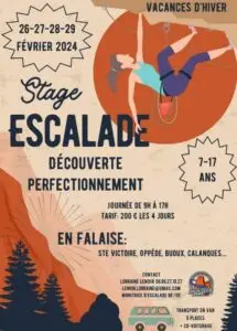 stage escalade vacances février